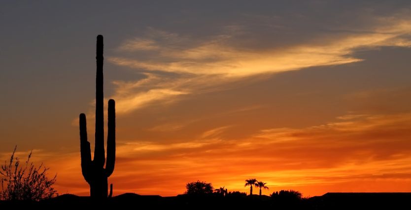 A sunset in the western United States